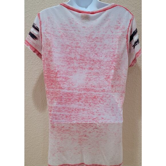 Anaheim Angels Baseball Painted Messy Look Graphic Women's Shirt Medium V Neck - Picture 3 of 5